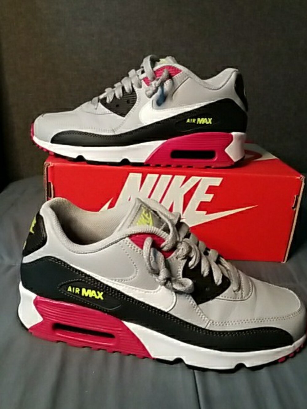 Nike Air Max Sneakers in White, Black & Pink - Picture 3 of 5